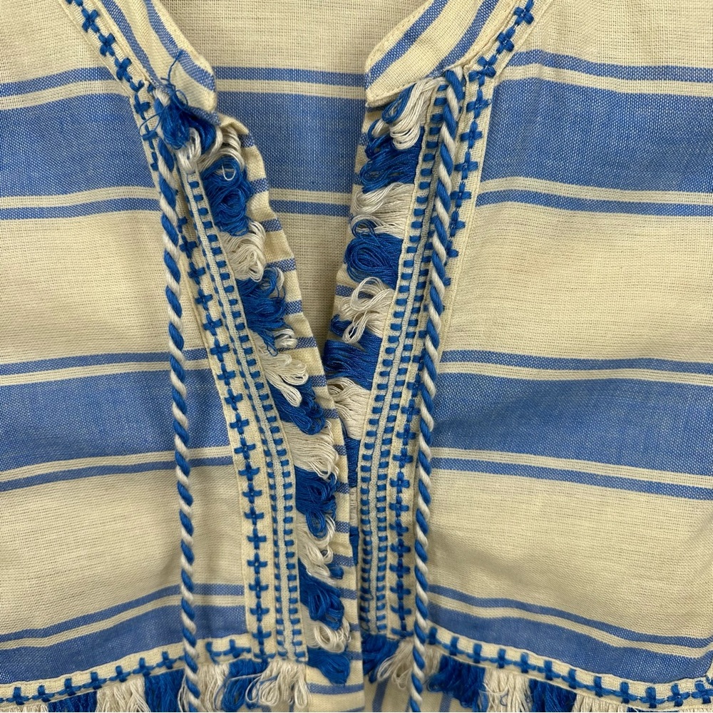 Dodo Bar Or Blue and Cream Striped Blouse - Picture 5 of 16